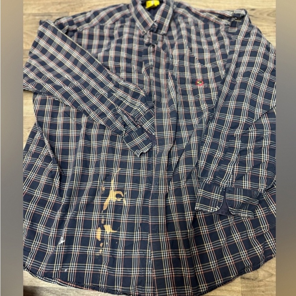 Men's Classic Navy Plaid Button-Down Shirt